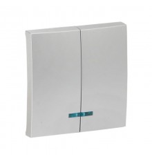 Валенсия лицевая панель выключателя 2-кл. с индикатором 10А сталь EKF PROxima   ESV10-L-123-30   EKF