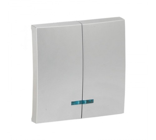 Валенсия лицевая панель выключателя 2-кл. с индикатором 10А сталь EKF PROxima   ESV10-L-123-30   EKF