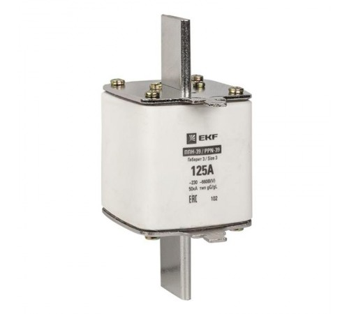 Плавкая вставка ППН-39 630/125А габарит 3  fus-39/630/125  EKF