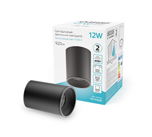 Светильник светодиодный декоративный бытовой HD007 12W (черный) 4100K 79x100мм  HD007  Gauss