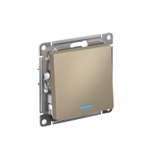 AtlasDesign Шампань Выключатель 1-клавишный с подсветкой, сх.1а, 10АХ, механизм  ATN000513  SE