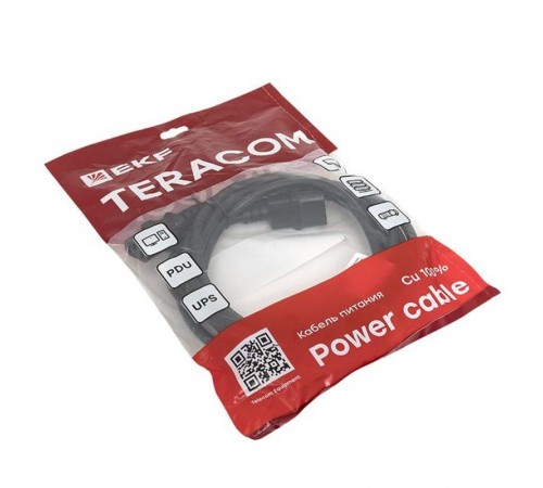Кабель питания TERACOM для PDU IEC 60320 C13 - IEC 60320 C14 сечение 3x1,5мм2 250В 10A 3 м  TRC-PCA-C13-C14-3M  EKF