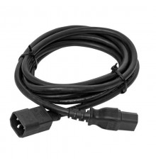 Кабель питания TERACOM для ИБП, ПК и мониторов разъемы C13-C14 сеч. 3x0.75мм2 250В 2м  TRC-PCA-C13-C14-0.75-2M  EKF