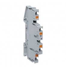 Клеммная колодка пружинная двухуровневая 4 Push-in серая PIT-4-double  EKF