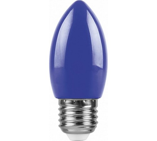 Лампа светодиодная для белт лайта LB-376 (1W) 230V E27 синий свеча  25925  FERON