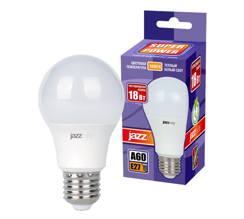 Лампа светодиодная PLED- SP A60 18w E27 3000K 230/50  .5006188A  Jazzway