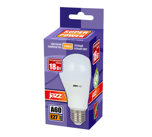 Лампа светодиодная PLED- SP A60 18w E27 3000K 230/50  .5006188A  Jazzway