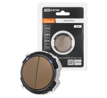 Выключатель 2-кл. 16А 250В кнопочный механизм бронза, "Байкал"   SQ1819-0424  TDM