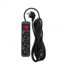 Удлинитель STANDARD 3 гнезда, 5м, 3х1,0мм, с/з, с выключателем, черный  13-4020  REXANT