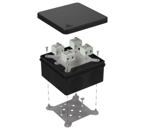 Коробка огнестойкая для о/п двухкомпонентная 60-0300-FR6.0-8 Е15-Е120 RAL9005 100х100х50 (14 шт/кор) черная  60-0300-9005-FR6.0-8  Промрукав