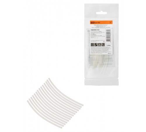 Набор трубок термоусаживаемых, клеевых ТТк(3:1) "Моноцвет, прозрачный 1,5/0,6 "  SQ0548-3101  TDM