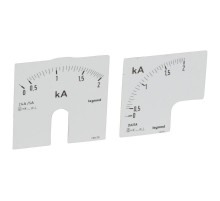 Измерительная шкала (1 круглая + 1 квадратная) для аналоговых амперметров - 0-2000 A  014625  Legrand
