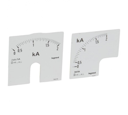 Измерительная шкала (1 круглая + 1 квадратная) для аналоговых амперметров - 0-2000 A  014625  Legrand