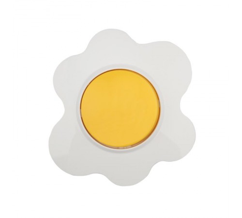 Выключатель одноклавишный HAPPY Яичница скрытой установки, желтый/белый  KR-78-0629  Kranz