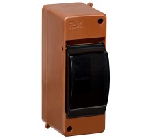 Корпус пластиковый навесной на 2 модуля КМПн 2/2 146х59х83мм IP20 дуб с прозрачной крышкой KREPTA 3  MKP42-N-02-30-20-D  IEK