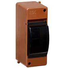 Корпус пластиковый навесной на 2 модуля КМПн 2/2 146х59х83мм IP20 дуб с прозрачной крышкой KREPTA 3  MKP42-N-02-30-20-D  IEK