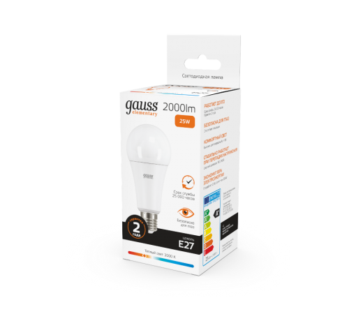 Лампа светодиодная LED 25Вт E27 220В 2700К А67 Elementary  73215  Gauss