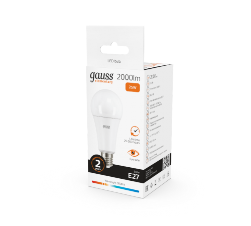 Лампа светодиодная LED 25Вт E27 220В 2700К А67 Elementary  73215  Gauss
