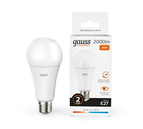 Лампа светодиодная LED 25Вт E27 220В 2700К А67 Elementary  73215  Gauss