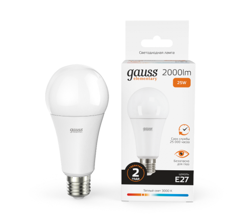 Лампа светодиодная LED 25Вт E27 220В 2700К А67 Elementary  73215  Gauss