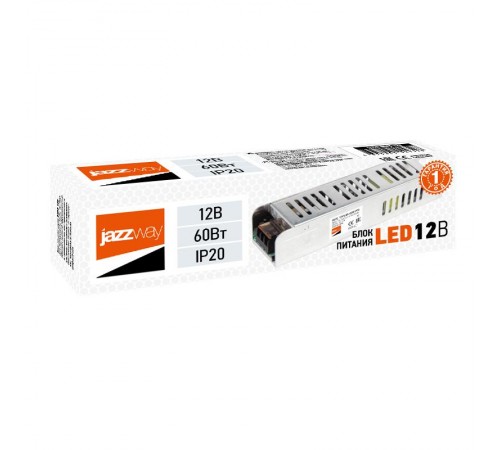 Драйвер для светодиодной ленты LED BSPS 12V5,00A= 60W IP20 1г.гар.  .5024328  Jazzway