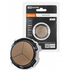 Выключатель 3-кл. 16А 250В кнопочный механизм бронза, "Байкал"   SQ1819-0426  TDM