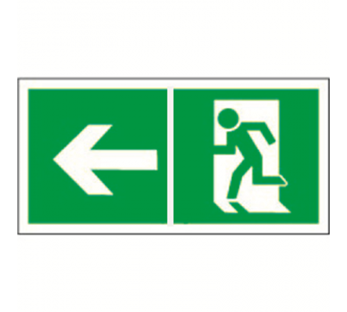 Знак безопасности BL-3015A.E32"Напр. к эвакуационному выходу налево"  a18175  Белый свет