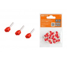 Наконечник штыревой втулочный изолированный (двойной) НШвИ (2) 1,5х12 (20шт)  SQ0568-0052  TDM