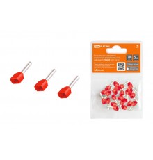 Наконечник штыревой втулочный изолированный (двойной) НШвИ (2) 1,5х12 (20шт)  SQ0568-0052  TDM