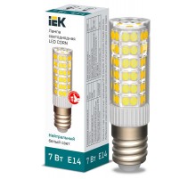 Лампа светодиодная CORN капсула 7Вт 230В 4000К керамика E14 IEK  LLE-CORN-7-230-40-E14  IEK