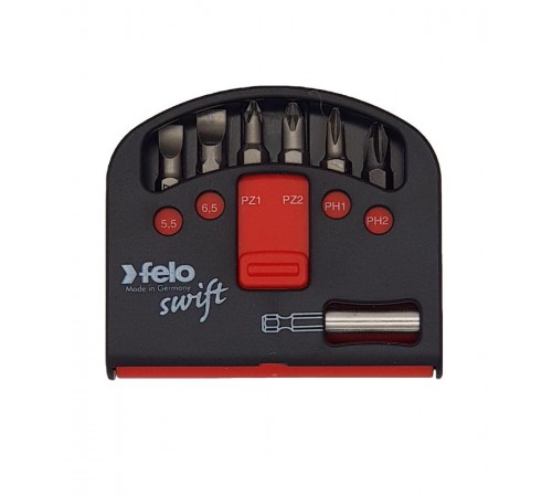Набор бит SL/PZ/PH Industrial с держателем бит в кейсе Swift, 7 шт  02060116  Felo