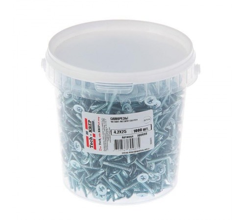 Саморез ШСММ св. 4,2х25 (1000 шт) - ведро ( 1,988 кг)  100998  Tech-KREP