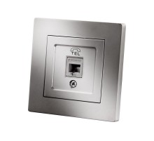 Розетка телефонная RJ11 серебр. металлик "Сенеж"   SQ1816-0242  TDM