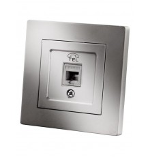 Розетка телефонная RJ11 серебр. металлик "Сенеж"   SQ1816-0242  TDM