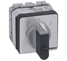 Переключатель на 2 направления - с положением ''0'', 45° - PR 17 - 1П - 2 контакта - крепление на дверце  027435  Legrand