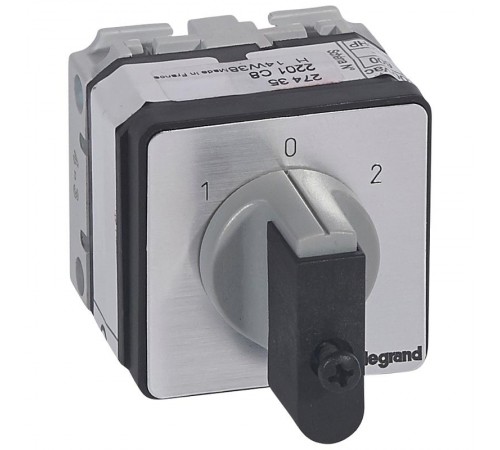 Переключатель на 2 направления - с положением ''0'', 45° - PR 17 - 1П - 2 контакта - крепление на дверце  027435  Legrand