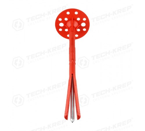 Дюбель для теплоизоляции 10х260 с металлическим гвоздём с термоголовой (200 шт.) ( 11,595 кг)  130100  Tech-KREP