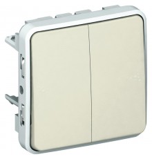 Plexo Белый Переключатель 2-клавишный IP55  069625  Legrand