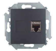 Simon 15 Графит Розетка компьютерная RJ45 кат.6а (АМР, FTP)  1591563-038  Simon
