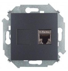 Simon 15 Графит Розетка компьютерная RJ45 кат.6а (АМР, FTP)  1591563-038  Simon