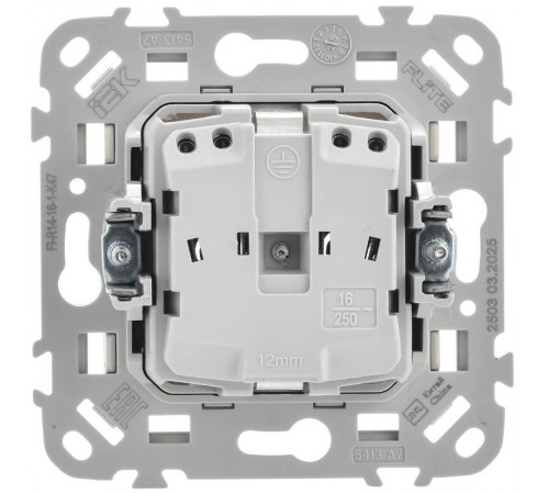 FLITE Розетка с заземлением со шторками быстрозажимные клеммы 16А РСш11-1-ФлА алюминий  FI-R14-16-1-K47  IEK