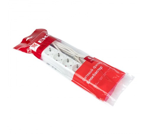 Сетевой фильтр 6*3м 10А/2,2 кВт с выкл. c/з ПВС 3х0,75 Блокбастер EKF PROxima  UFP10-375-6-03  EKF