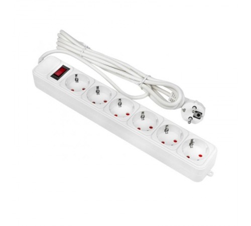 Сетевой фильтр 6*3м 10А/2,2 кВт с выкл. c/з ПВС 3х0,75 Блокбастер EKF PROxima  UFP10-375-6-03  EKF