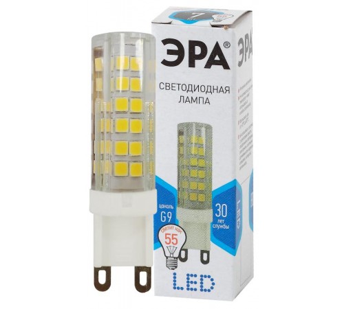 Лампа светодиодная LED 7Вт G9 220В 4000К smd JCD капсульная  Б0027866  ЭРА