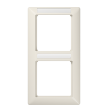 рамка 2-кратная вертикальная с полем для надписи слоновая кость  AS582BFINA  Jung