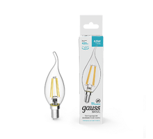 Лампа светодиодная Basic Filament Свеча на ветру 4,5W 420lm 4100К Е14 LED 1/10/50  1041125  Gauss