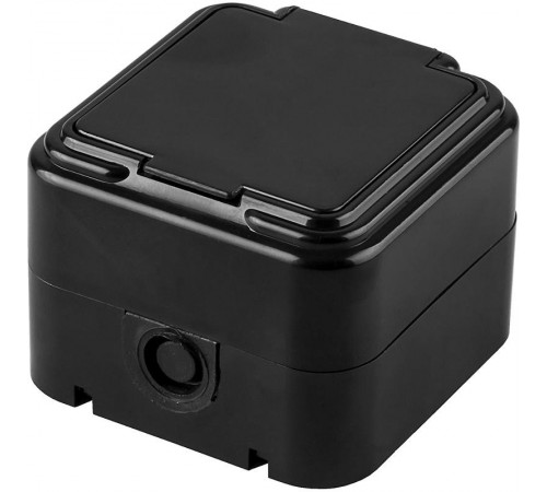 PST16-21-44 Розетка 1-местная с/з, 250В, 16А, IP44, черный (RA 16-211-Ч)  32741  STEKKER