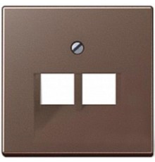 Крышка для сдвоенных телефонных и компьютерных розеток (UAE), фиксация винтом; термопласт; мокко; A500  A569-2BFPLUAMO  Jung