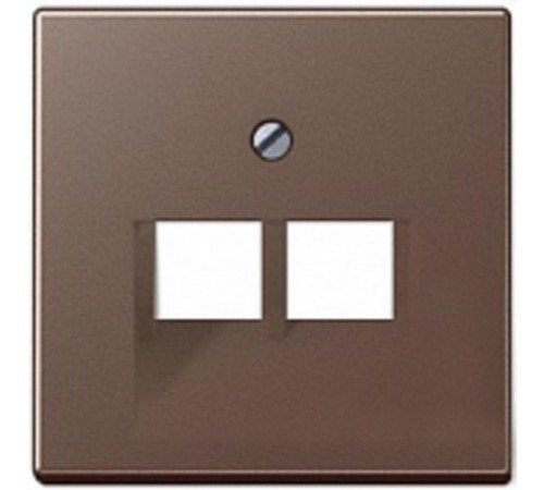 Крышка для сдвоенных телефонных и компьютерных розеток (UAE), фиксация винтом; термопласт; мокко; A500  A569-2BFPLUAMO  Jung