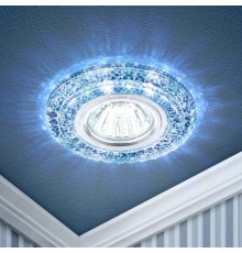 Светильник точечный встраиваемый DK LD3 MR16 3Вт GU5.3 прозрачный c белой и голубой подсветкой  Б0019203  ЭРА